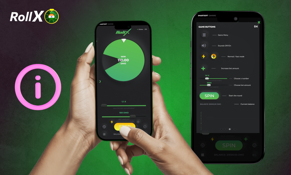 Roll X is a simple game where players place bets, spin the wheel and instantly see the result