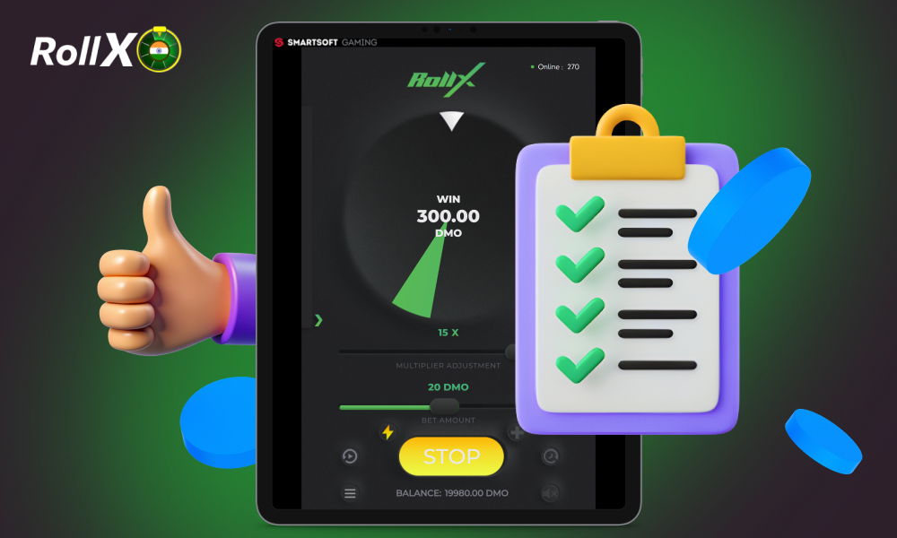 Players from India appreciate the opportunity to play Roll X for free in demo mode due to its many advantages