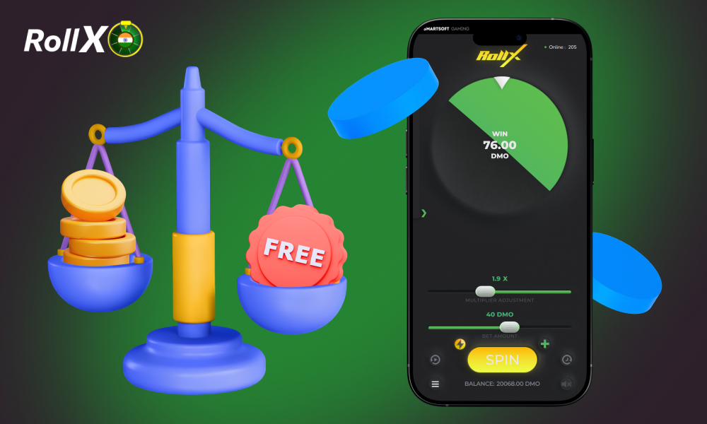 Unlike the demo version of Roll X, playing for real money involves real bets, winnings and the risk of losses